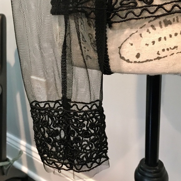 Hale Bob Sheer Black Button-Down Top - Picture 11 of 16